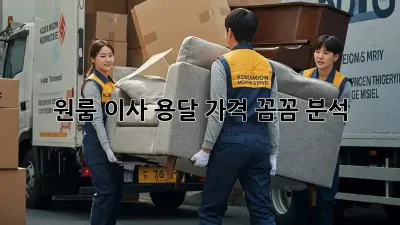 원룸 이사, 용달 가격 꼼꼼 분석!
