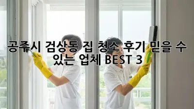 공주시 검상동 집 청소 후기: 믿을 수 있는 업체 BEST 3
